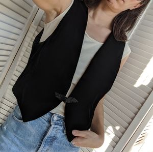 Vintage Black Velvet Vest